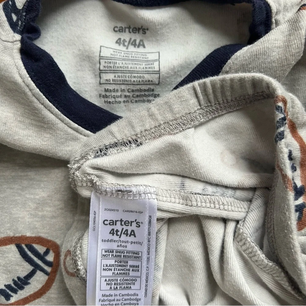 CARTERS Football PJ Bundle, 4T